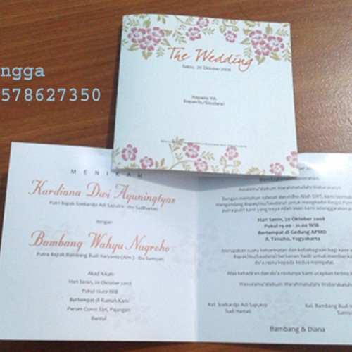 Undangan Pernikahan Murah Motif Bunga