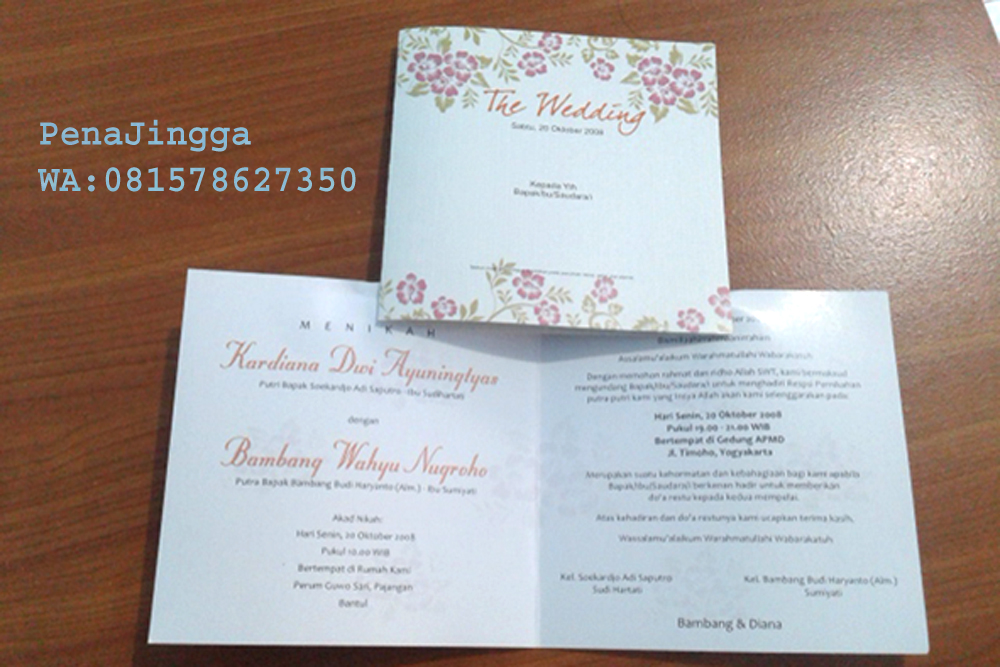Undangan Pernikahan Murah Motif Bunga