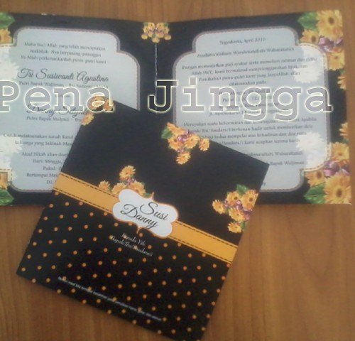 Undangan Vintage Hitam Polkadot