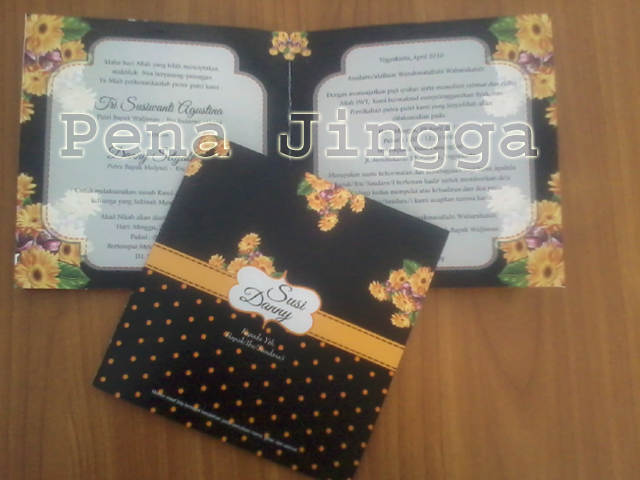 Undangan Vintage Hitam Polkadot