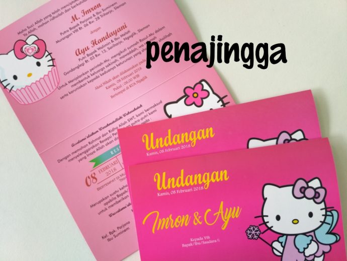 undangan pernikahan hello kitty
