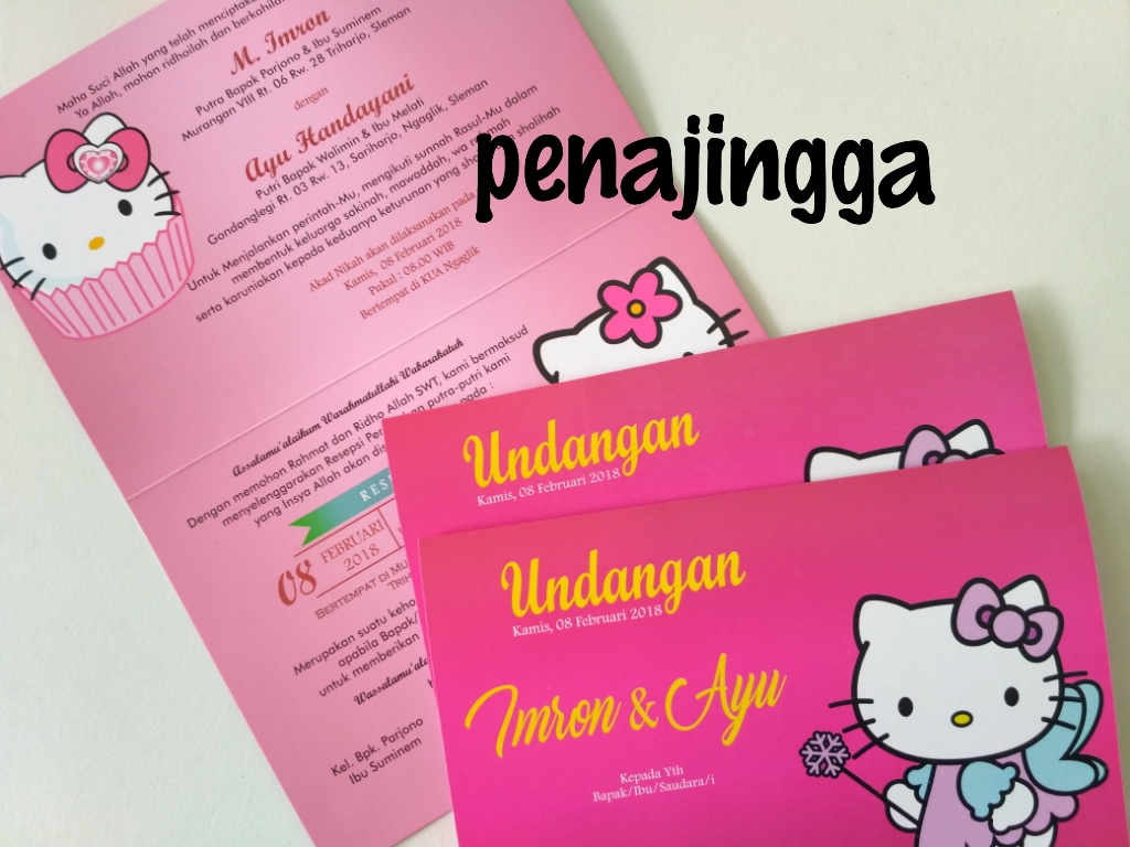 undangan pernikahan hello kitty