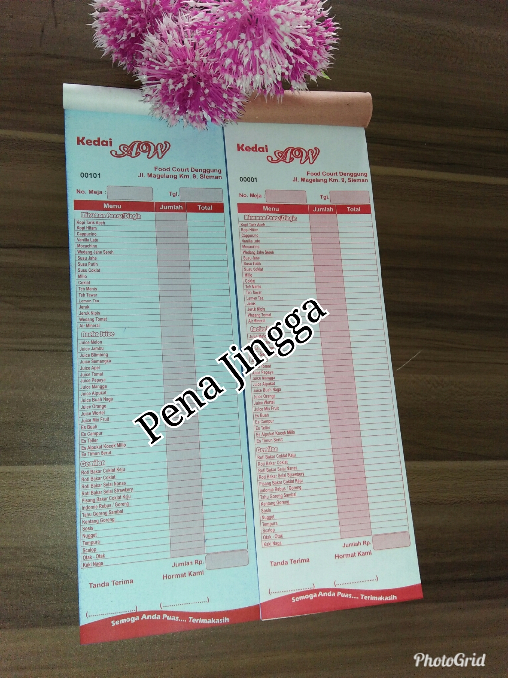 Cetak Nota Warung Makan