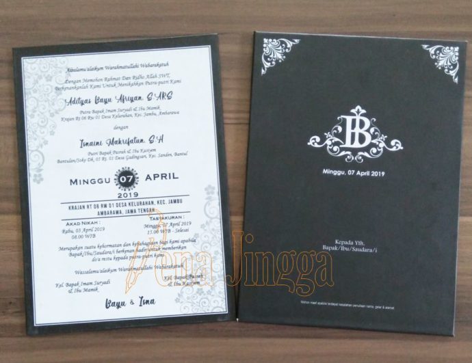 Undangan Pernikahan Sleman Hitam-Putih
